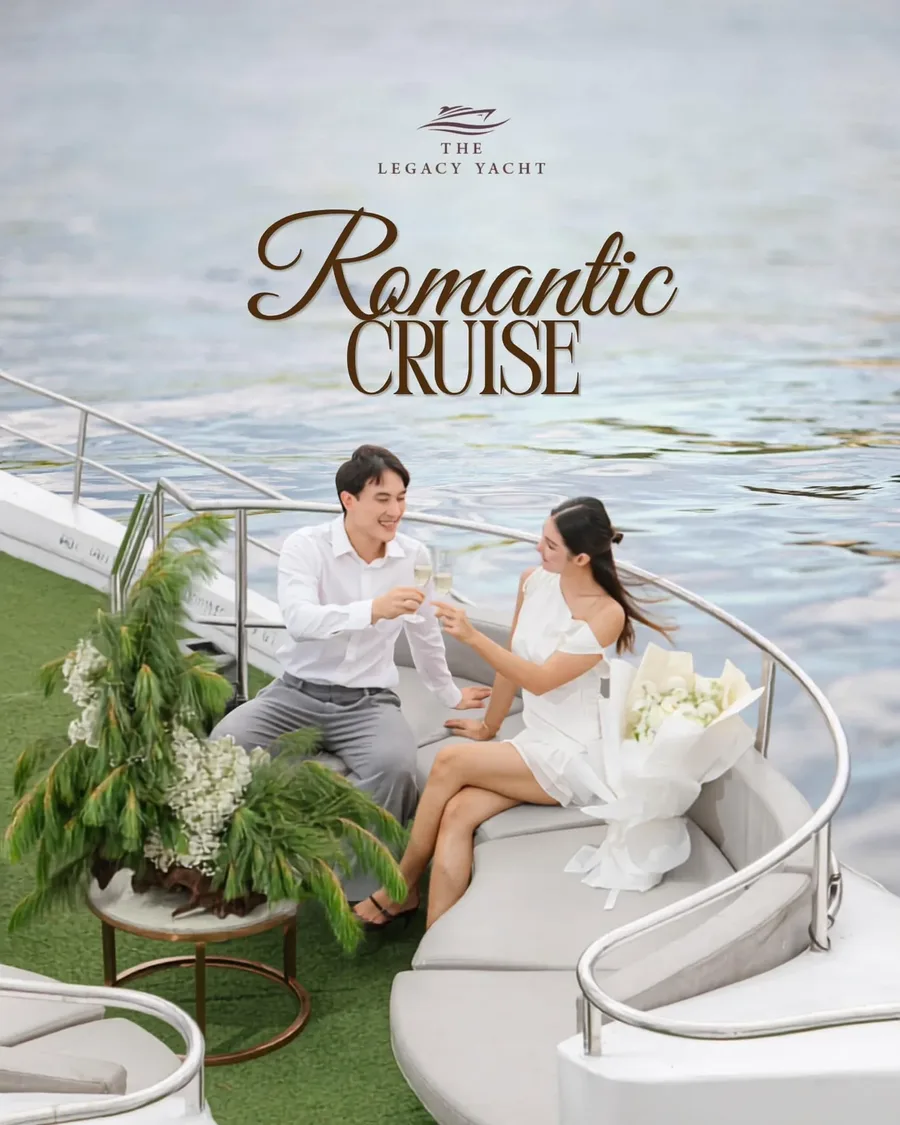 เติมความโรแมนติกให้วันพิเศษบน The Legacy Yacht นั่งเคียงกันชมวิวแม่น้ำและใช้เวลาร่วมกันที่มุมหัวเรือ